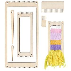 NBEADS 6Pc 나무 직조 베틀 키트, 빗과 코바늘이 달린 북마크 베틀, 성인 초보자와 애호가에게 완벽합니다