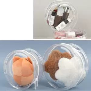 코니아 지퍼형 원형 투명 파우치 미니화장품파우치투명