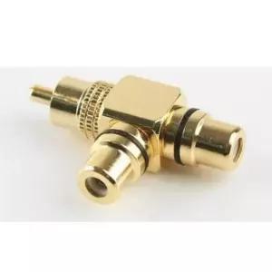 coms rca 젠더 t형 m fx2 골드 메탈 스테레오케이블