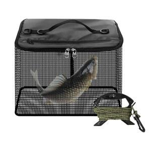 접이식 낚시망 - 내구성이 뛰어난 낚시용 메쉬 염수 담수용 다기능 급속 건조 휴대용 플로팅 피싱 바스켓