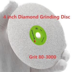 4인치(100mm) 80-3000 그릿 다이아몬드 코팅 플랫 랩 디스크 연마 광택 휠  보석  유리  암석  보석류 가공