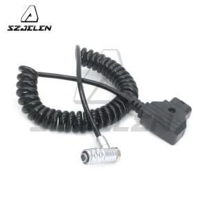 D-탭-직각 Weipu 2 핀 전원 케이블 Blackmagic Pocket Cinema 4k 카메라 스프링 스트레치 35-70cm