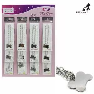 [반려] 뼈다귀 백금체인 인식표 1판 12개 소