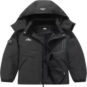 큐컴 보이 겨울 스키 재킷 따뜻한 스노우 코트 두꺼운 방풍 후드 지퍼 방수 아우터