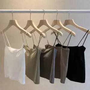 크롭 스퀘어 끈나시 민소매 이너 자켓이너 크롭탑