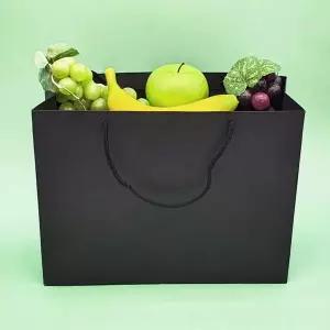 크라프트 가로 종이가방 블랙 L