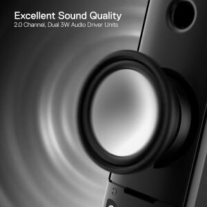 Redragon PC 게이밍 스피커 2.0 채널 데스크탑 컴퓨터 사운드 바 저음 및 품위있는 레드 백라이트 GS550