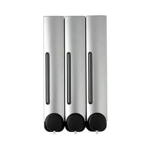 3p세트 350ml 디스펜서 실버 물비누 벽걸이 샴푸통 린스