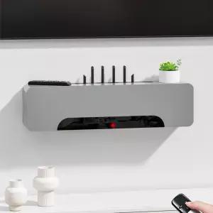 셋탑박스 정리함 TV 선반 화이트 벽걸이 티비선정리 블랙 가리개