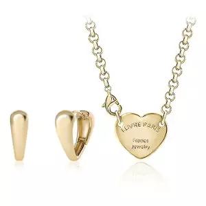 [루브르파리] 14K 루브르 커브드 러브 귀걸이/목걸이 SET SET0494