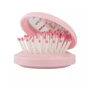 미니 휴대용 원형 거울 머리빗 헤어 쿠션 브러쉬