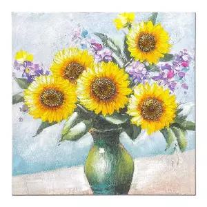 해바라기 화병 그림 유화 거실 액자 1521