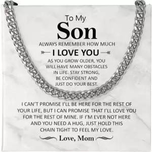엄마 아빠의 아들 목걸이 결혼 선물 청소년 생일 크리스마스 기념일 pa