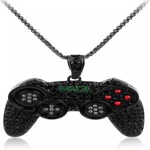 Rdaily To My Son/Grandson 컬러풀 크리스탈 게임 컨트롤러 펑크 힙합 절친을 위한 우정 목걸이