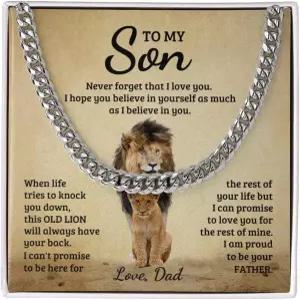 FG 가족 선물 쇼핑몰 엄마와 아빠의 아들 목걸이 졸업 크리스마스 쿠바 링크 체인