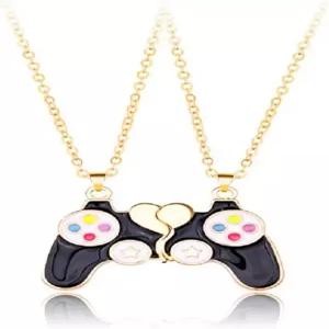푸키만맨2020 1쌍 게임 컨트롤러 커플 펜던트 목걸이 러버 그와 그녀의 가장 친한 친구 BFF 우정 펑크