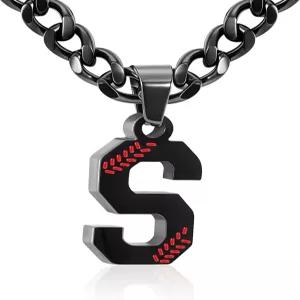 남성용 아보토 이니셜 A-Z 레터 야구 목걸이 5mm 실버/골드/블랙 견고한 논페이딩 스테인리스 스틸 쿠바