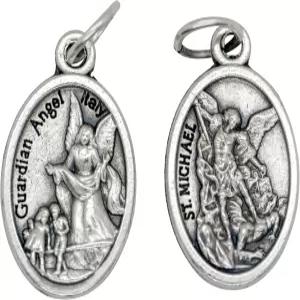 마을 선물 수입업자 3/4인치 세인트 마이클 가디언 엔젤 점프 링의 메탈 실버톤 펜던트 목걸이 참 팔찌