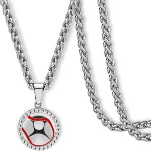 남자 농구 야구 축구 팬을 위한 알리슬 목걸이 남성 청소년 소녀를 스테인리스 스틸 두꺼운 밀 체인 스포츠