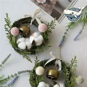 몽실몽실 목화솜 리스 장식품 카페 인테리어