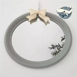 리본 장식 고리 거울 앤틱 인테리어 화장대