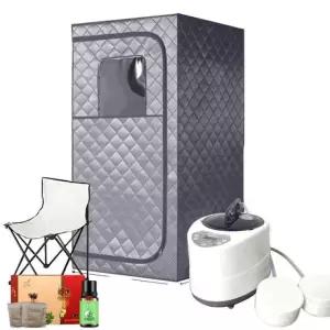 가정용사우나 텐트 스파 습식 전신 접이식 E. 엘레강트실버 80x80x180 박스만