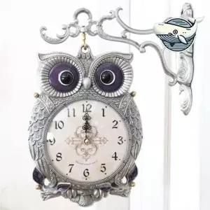 부엉이 디자인 양면 벽시계 카페 인테리어