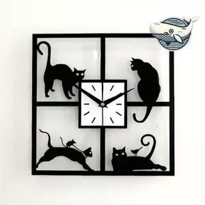 카페 인테리어 고양이 벽시계 실내 장식 소품