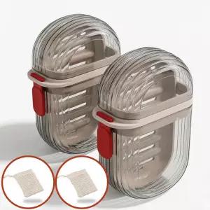 루네아 휴대용 비누케이스 수영장 여행용 밀폐형 비누곽 2개