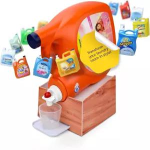 스카이윈 티디프랜드 노스필 우드 액체 세탁 세제 디스펜서 홀더 세탁실 정리용 드립 트레이가 있는 비누