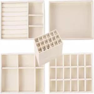 서랍용 세시젤리 스태커블 주얼리 정리함 트레이 벨벳 삽입물 4개 세트 링 스터드 목걸이 액세서리용 보관