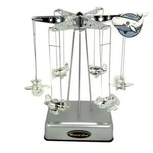 [콩심팥심]실버 비행기 오르골 다용도 장식 멜로디함 아기