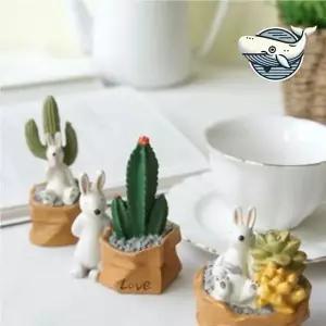 [골드스마일]귀여운 토끼 선인장 미니어처 인테리어 소품