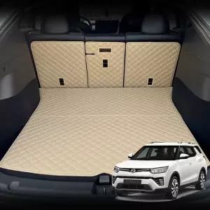 [콩심팥심]가죽 퀼팅 KGM 티볼리에어 등커버 트렁크매트 세트