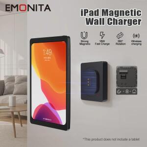 이모니타 벽걸이형 고속 충전기 태블릿 마그네틱 홀더 (아이패드 미니/프로/에어용) PoE 및 DC 최대 18W 무