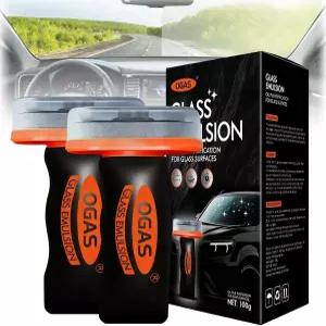 자동차용 플로릭스 2PCS 유리 유막 제거제 롤링 온 컴파운드와 클리닝 보드 및 얼룩 범용 비 방지 안개