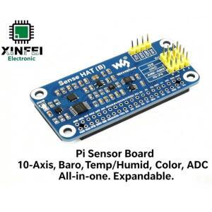 10-in-1 라즈베리 파이 센서 HAT: 9축 IMU(자이로/가속도/자기), 기압계, 컬러, 온도/습도, 로봇공학 및 인