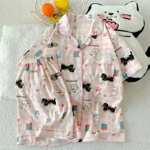 [모스트맘]리본강아지반팔파자마