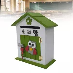 예쁜우체통 주택 편지 벽걸이 그린 부엉이 소리함 벽걸이우편함