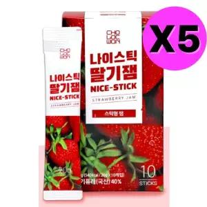 초록원 나이스틱 딸기잼 스틱형 일회용 잼 10개입 X 5