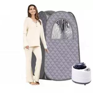 가정용사우나 찜질방 실내 간이 이동식 스팀 실버화이트+3L 스팀