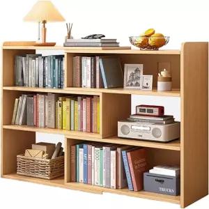 BxuxJar 4단 나무 수평 모서리 책장 31.5-59인치 확장 가능한 넓은 작은 공간이나 위한 접이식 오리지널