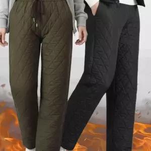 [라일리여성의류] Rly 퀼팅 기모 패딩 일자 일바지 솜바지 팬츠 바지