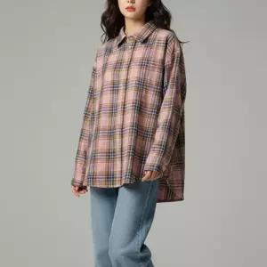 [라일리여성의류] Rly 봄 가을 셔츠 커플 체크 셔츠 오버핏 남방