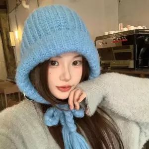 [라일리] Rly 여성 겨울 니트 바라클라바 후드 넥워머 방한 모