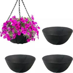 4팩 12인치 패브릭 화분 바구니 라이너 - 펠트 플라워 포트 교체용 코코 섬유 원형 걸이 새가 둥지를 틀지