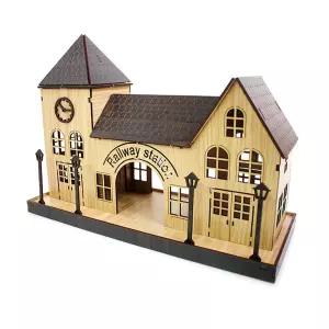 미니빌리지기차역 나무조립모형 건축 DIY만들기 [BFH47924]