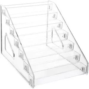 QKeeer 클리어 매니큐어 정리함 7겹 아크릴 페인트 에센셜 오일 보관 선반 공예 미니어처 홀더 메이크업