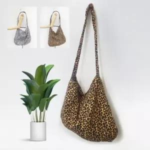 [라일리] Rly 키밍 호피 패턴 캔버스백 크로스백 다용도 캔버스