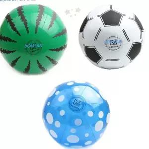 야외 물놀이 공 3종 세트 축구공 무늬 초록 파랑 다양한 색상 여름 해변 레저용품